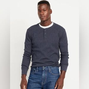 Men's Gray Henley Shirt Long Sleeve NWOT